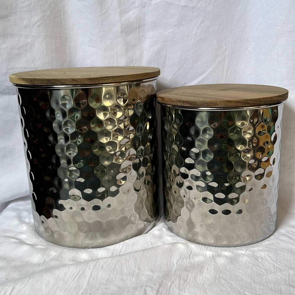 Uncommon James Home Goods Hammered Brass Canister Set
